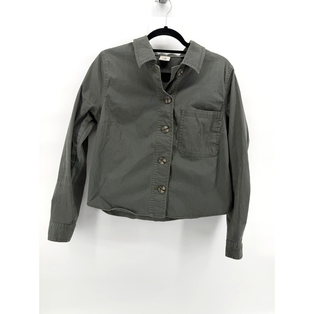 Cabi Green Cropped Shacket #5298 Casual Lightweight Jacket Top Career Women M